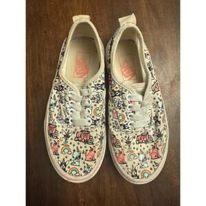 Vans authentic elastic puppicorns slip on sneakers kids size 12